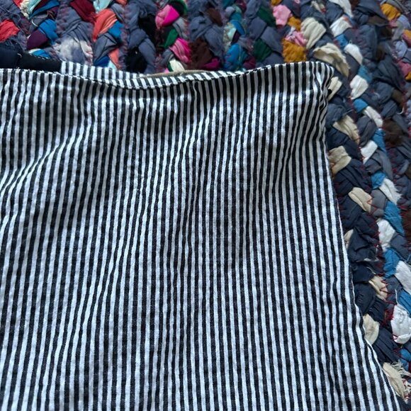 Piazza Sempione Audrey Seersucker Striped Capri Pants Women's Size Large Summer - Picture 5 of 16